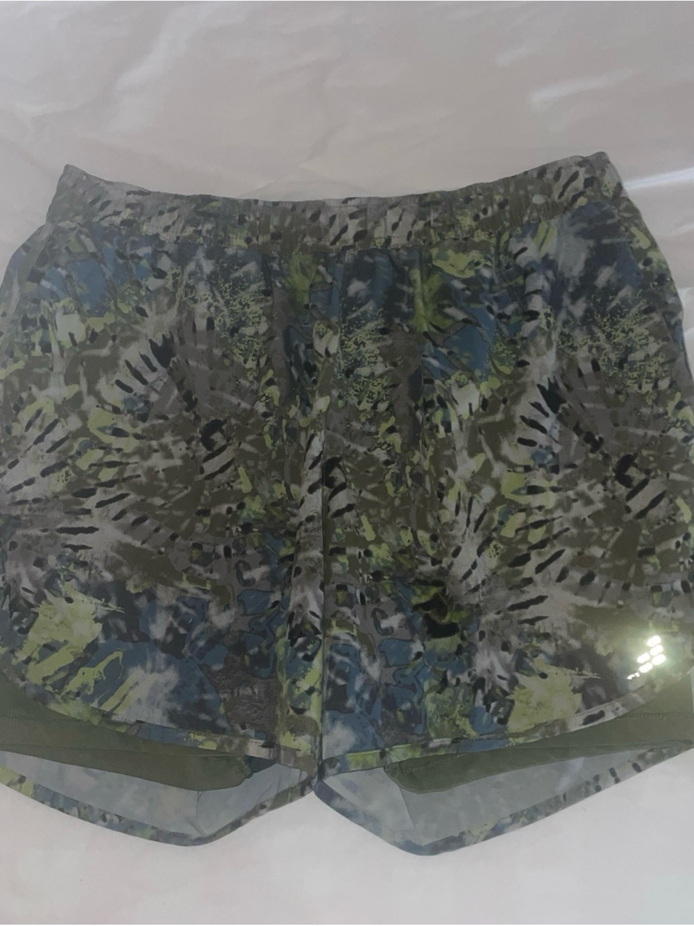 bcg Olive and Blue Abstract Print Athletic Shorts